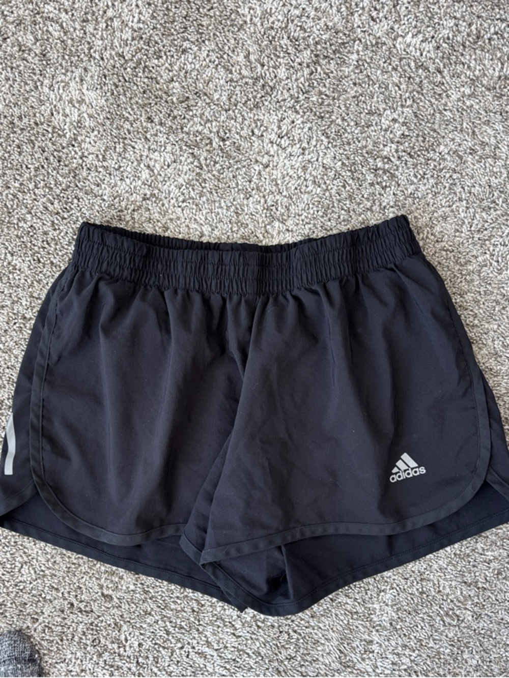 adidas Black Women's Athletic Running Shorts with Reflective Logo